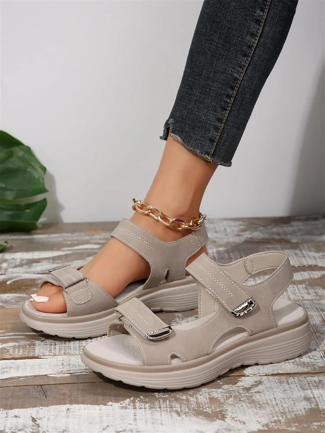 Women's Orthopedic Sport Sandals Shoes with Soft Cushion Foam Comfortable Walking Arch Support Wide Comfy Orthotic Athletic Travel Summer Dressy Back Strap Casual Platform Sandal