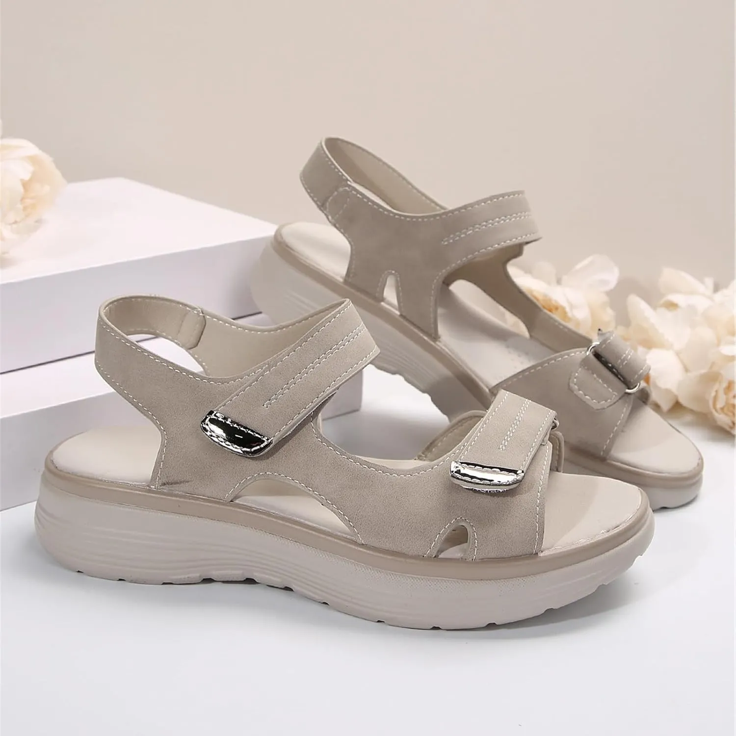 Women's Orthopedic Sport Sandals Shoes with Soft Cushion Foam Comfortable Walking Arch Support Wide Comfy Orthotic Athletic Travel Summer Dressy Back Strap Casual Platform Sandal