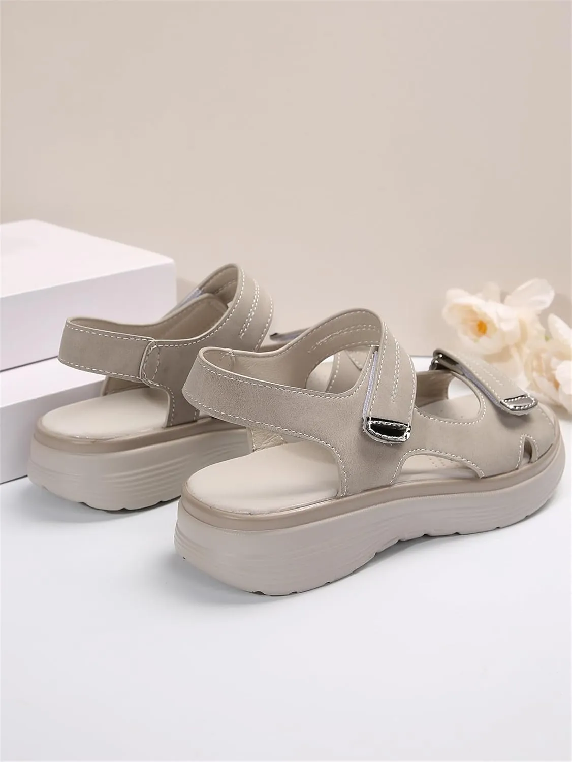 Women's Orthopedic Sport Sandals Shoes with Soft Cushion Foam Comfortable Walking Arch Support Wide Comfy Orthotic Athletic Travel Summer Dressy Back Strap Casual Platform Sandal