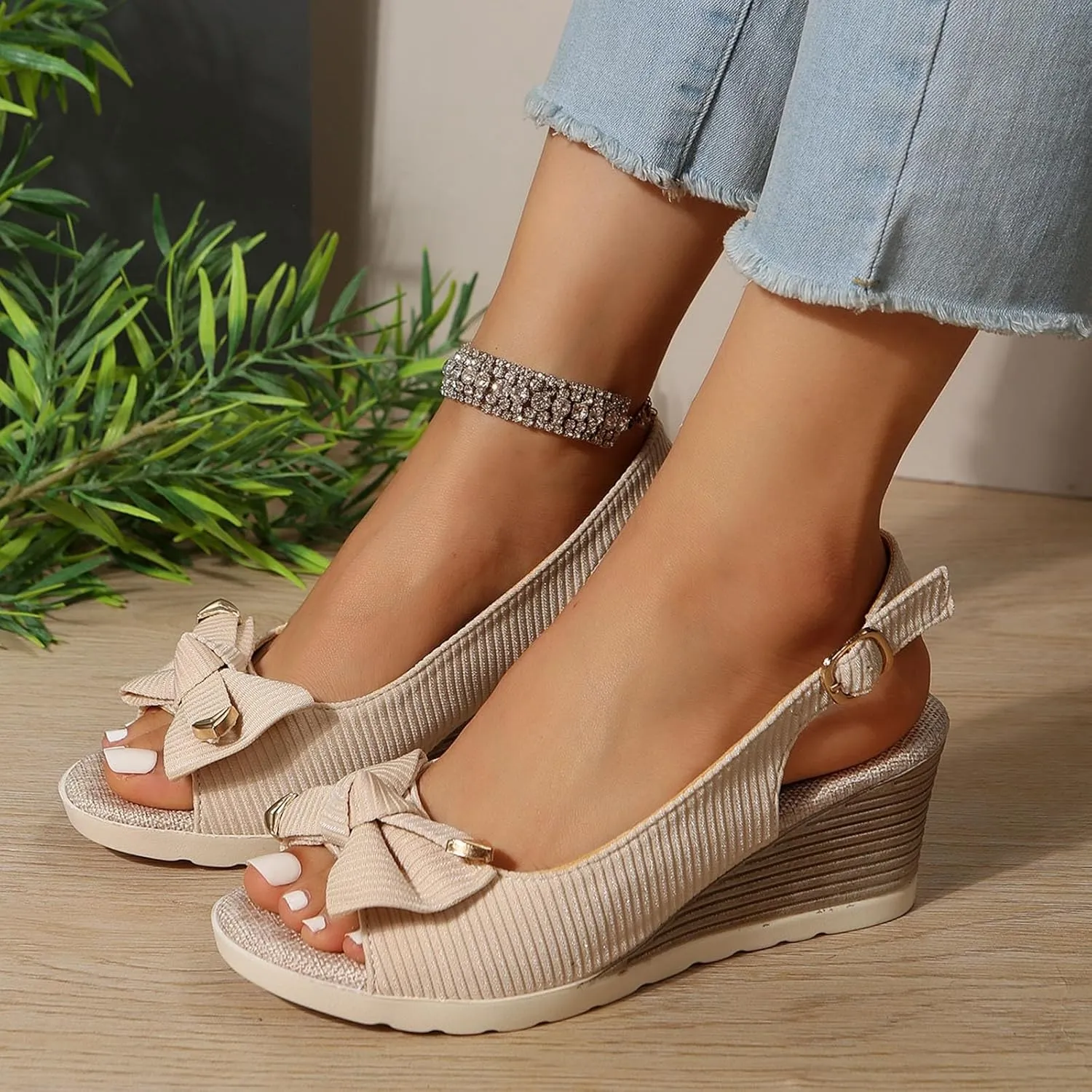 Women's Platform Wedge Sandals Wedge Sandals for Women Casual Beach Comfortable Sandal Soft Arch Support Summer
