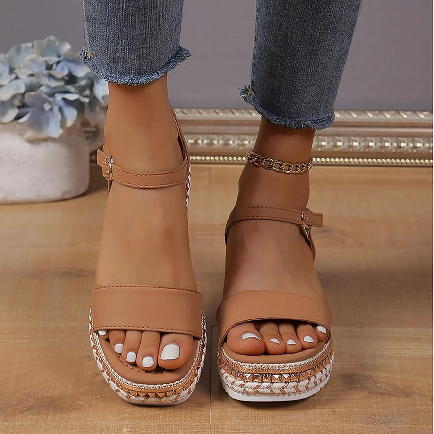 Women's Platform Wedge Sandals Wedge Sandals for Women Casual Beach Walking Sandal Summer Soft Arch Support