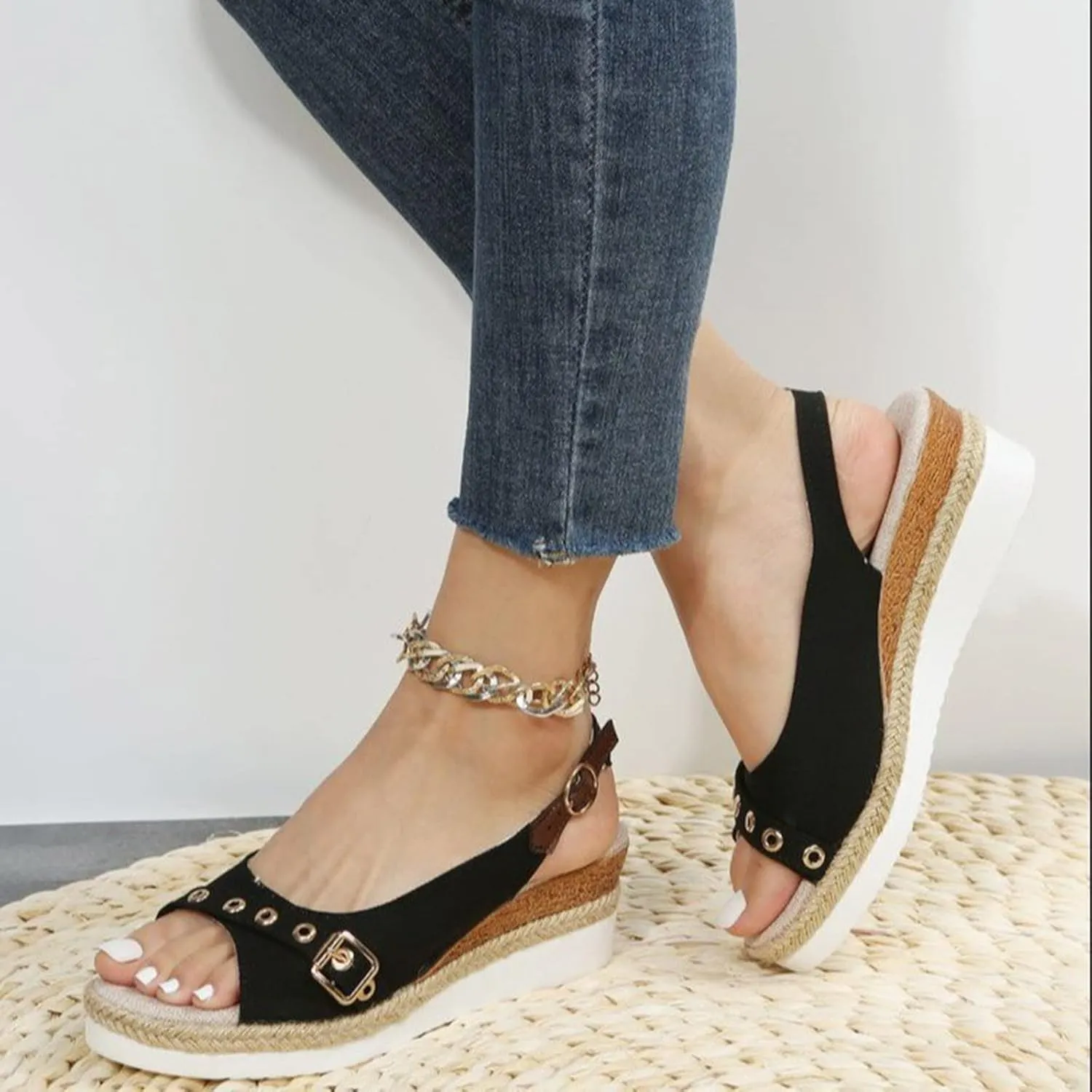 Women's Platform Wedge Sandals Wedges for Women Soft Summer Arch Support Sandal Casual Walking Comfortable