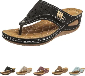 Womens Sandals Comfortable Dressy Wedge Arch Support Orthopedic Flip Flop Summer Vacation Beach Sandals Walking Shoes