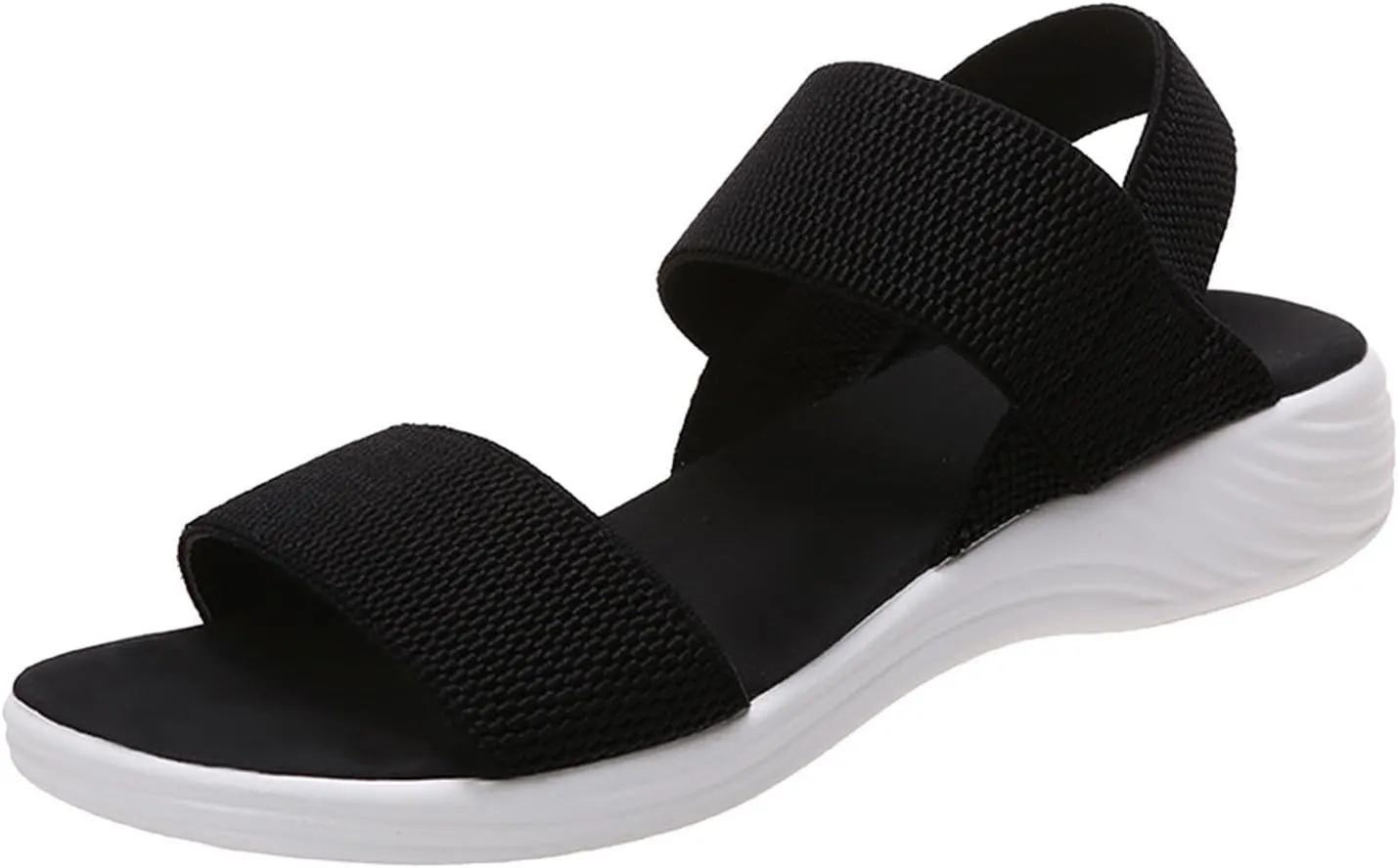 Women's Sandals Elastic Strap Summer Comfort Open Toe Slides Anti-Slip Lightweight Flat Wedge Sandal Platform Wedges Slingback Ankle Low Walking Comfortable Slip On Casual Shoes Platfor Slippers