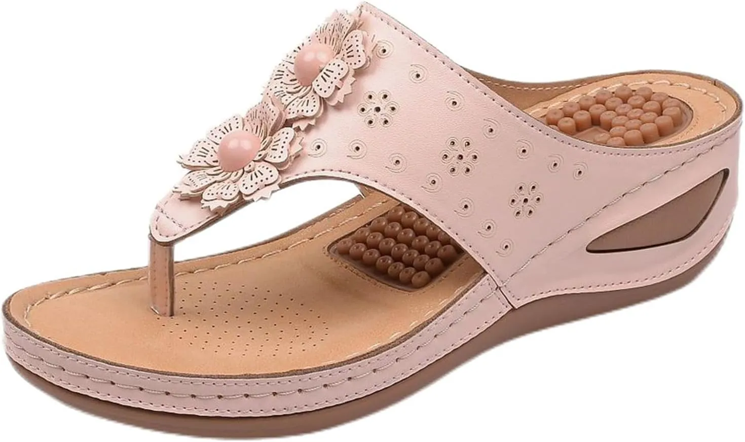 Womens Sandals Platform Wedge Low Wedge Sandals 2025 Dressy Thong Slippers Orthopedic Sandals with Arch Support Comfort Wear Orthowear Shoes Wide Width Lightweight Slippers Breathable Footwear Summer