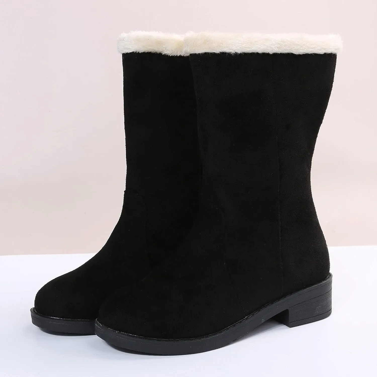 Women's Snow Boots Waterproof Zipper Women Snow Boots Slip on Womens Winter Boots Size 10.5 Wide Snow Boots for Snowshoeing Botas De Invierno Para Mujer Pie Ancho