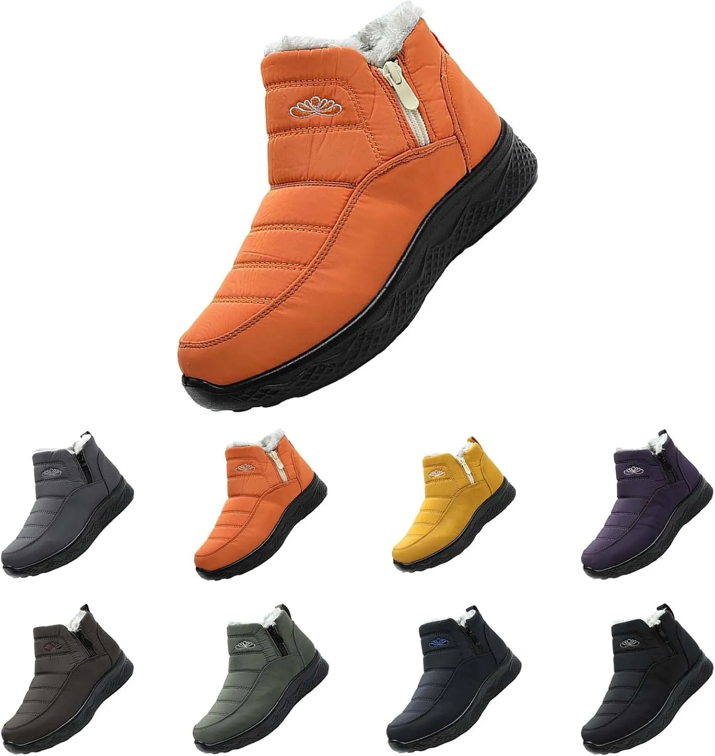 Women's Snow Boots Wide Width Adults Winter Boots Slip On for Womens Shoes Warm Barefoot Shoes Grounded Footwear Hiking Boots for Women Knee High Men's Snow Booties