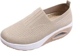 Women's Soft Sole Mesh Comfort Orthopedic Shoes with Arch Support Fit Hands Slip on Go Walking Slip Sneakers