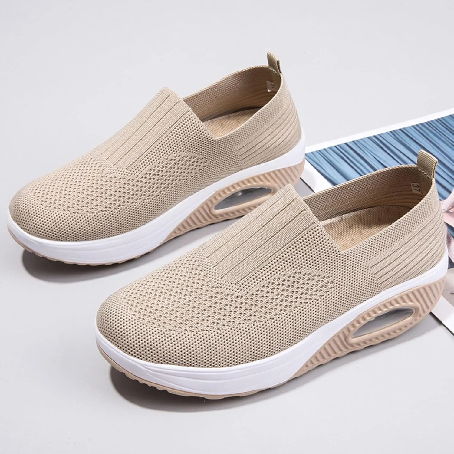 Women's Soft Sole Mesh Comfort Orthopedic Shoes with Arch Support Fit Hands Slip on Go Walking Slip Sneakers