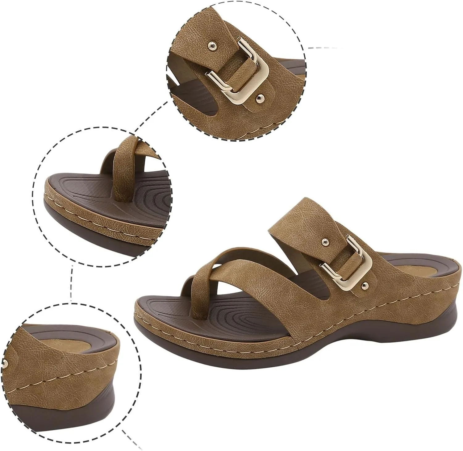 Women's Summer Fashion Casual Wedge Toe Floor Empty Dress Sandals On The Beach To Wear Flip Flops Slipper