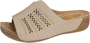 Women's Summer Thick Soled Slippers With A Breathable Strap And A Fashionable Commuting Wedge No Strap Sandals for Women