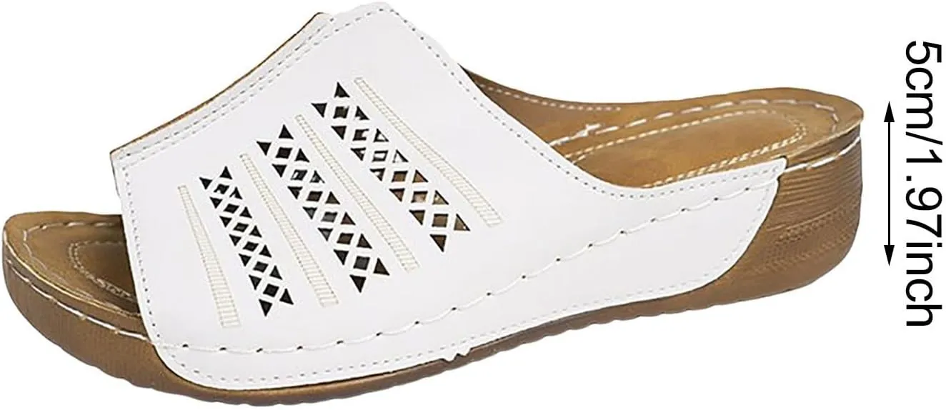 Women's Summer Thick Soled Slippers With A Breathable Strap And A Fashionable Commuting Wedge No Strap Sandals for Women