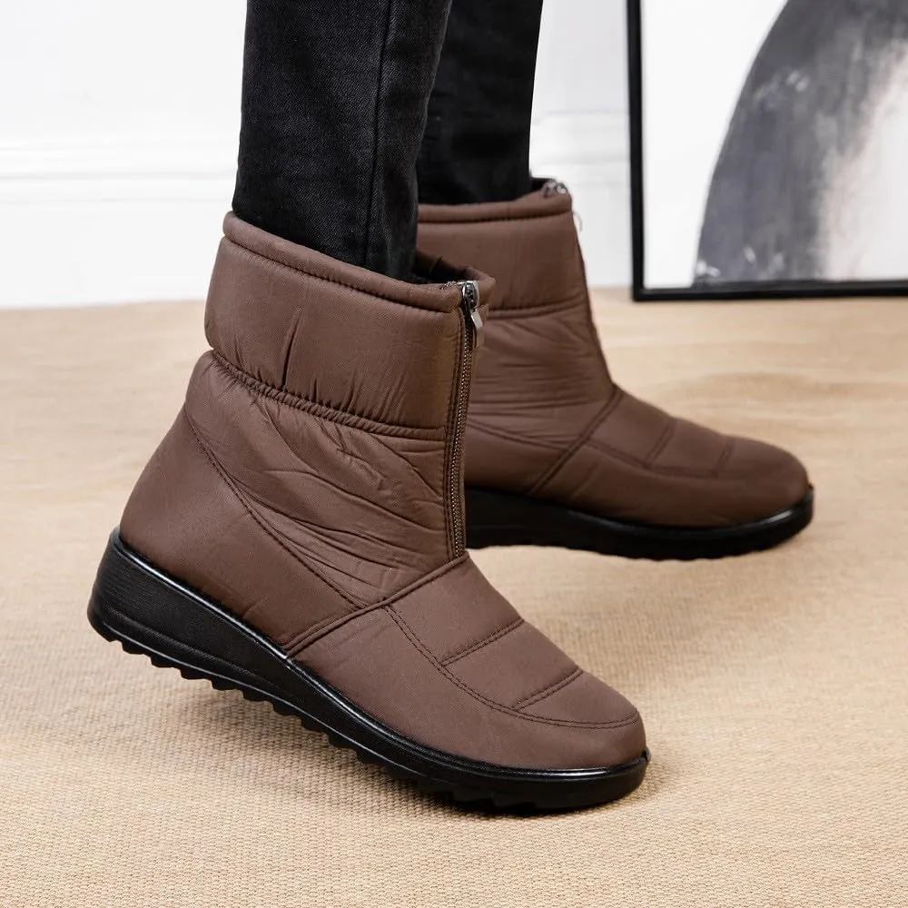Womens Waterproof Winter Boots 11 Wide Boho Winter Ankle Boots for Women Low Heel Brown Snow Boots for Women Tall Winter Boots for Women Womens Slip on Winter Boots Wide Deals Cheap