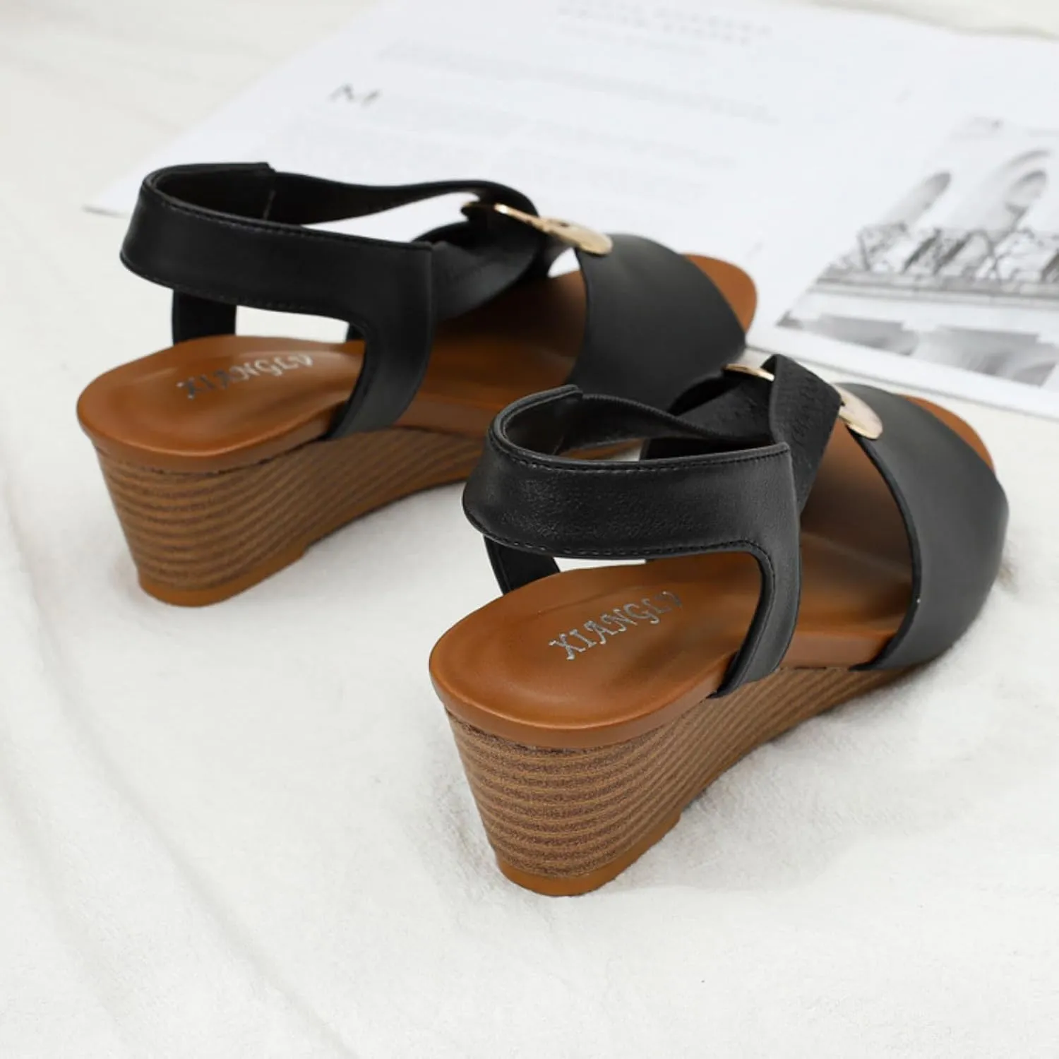 Women's Wedge Sandals Orthopedic Comfort Wear Shoes with Arch Support Roman Sandals Open Toe Formal Shoes for Office Work Mid Heel Platform Casual Sandal 2025 Fashion Shoe Dressy Outdoor Slippers