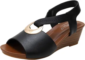 Women's Wedge Sandals Orthopedic Comfort Wear Shoes with Arch Support Roman Sandals Open Toe Formal Shoes for Office Work Mid Heel Platform Casual Sandal 2025 Fashion Shoe Dressy Outdoor Slippers