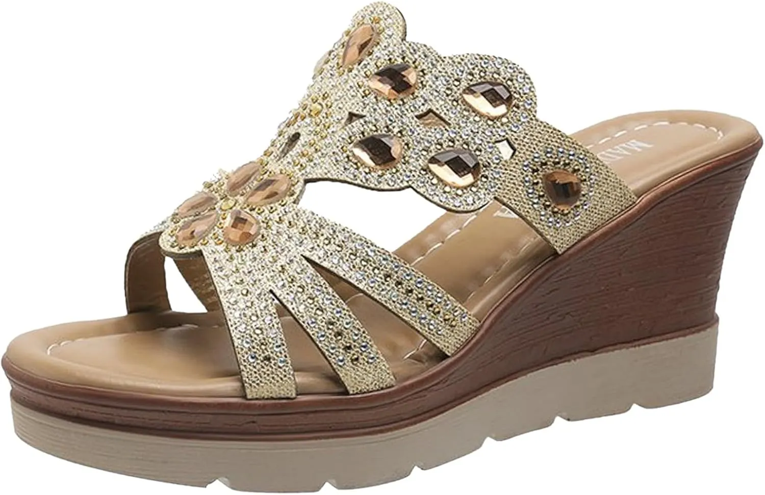 Womens Wedge Sandals Women's Platform Wedge Sandals Slip on Beach Arch Support Sandal Soft Casual Summer