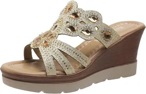 Womens Wedge Sandals Women's Platform Wedge Sandals Slip on Beach Arch Support Sandal Soft Casual Summer