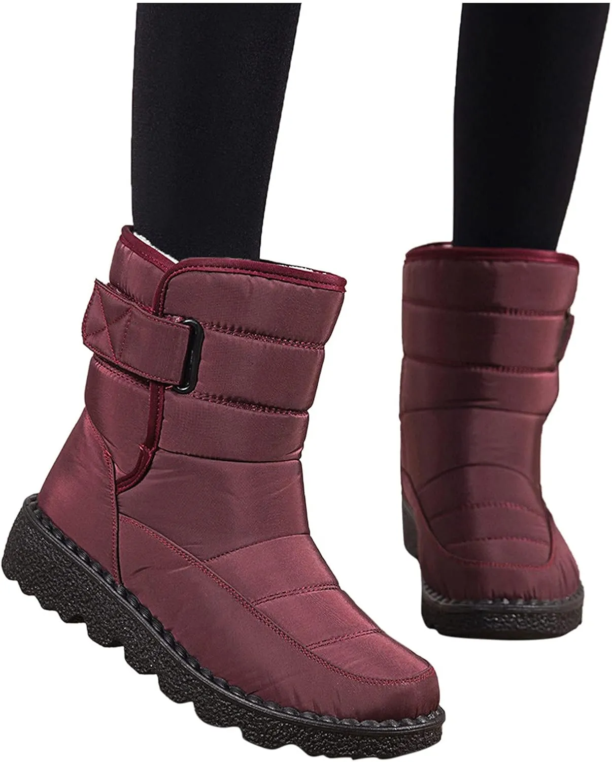 Womens Winter Boots Snow Boots for Women Waterproof Thick Bottom Waterproof Mid Calf Boots for Women Comfy Warm