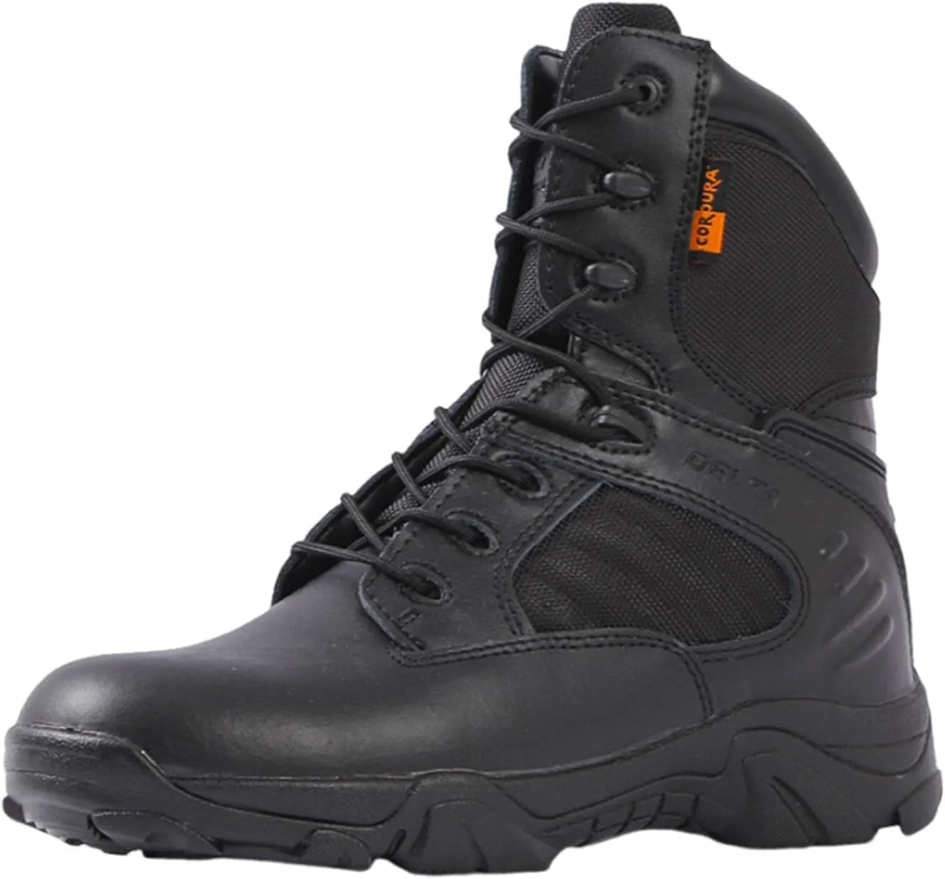 Wygwlg Men Hiking Boots, Men's Fashion High Top Side Zip Resistant Non-Slip Waterproof Combat Boots, Outdoor Hiking Motorcycle Combat Boots, for Tactical, Military, Combat, Hunting