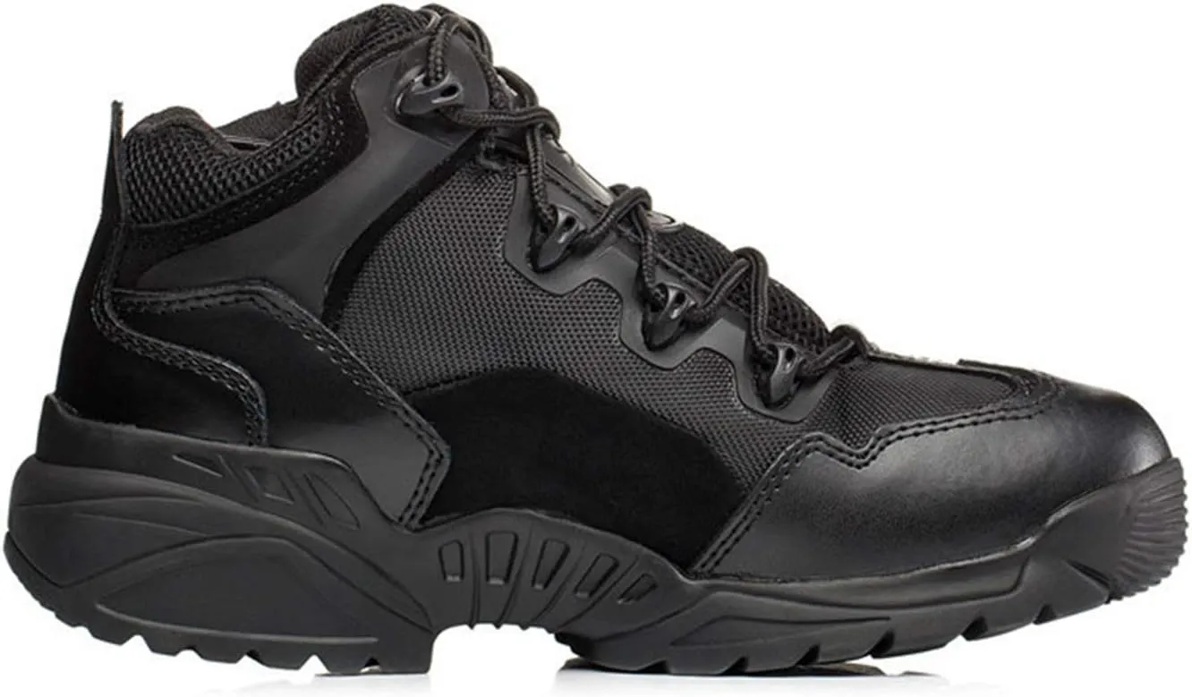 Wygwlg Spring and Autumn Men Military Tactical Boots, Army Ankle Boot Men's Work Shoes, Breathable Hiking Shoes, Black B-34