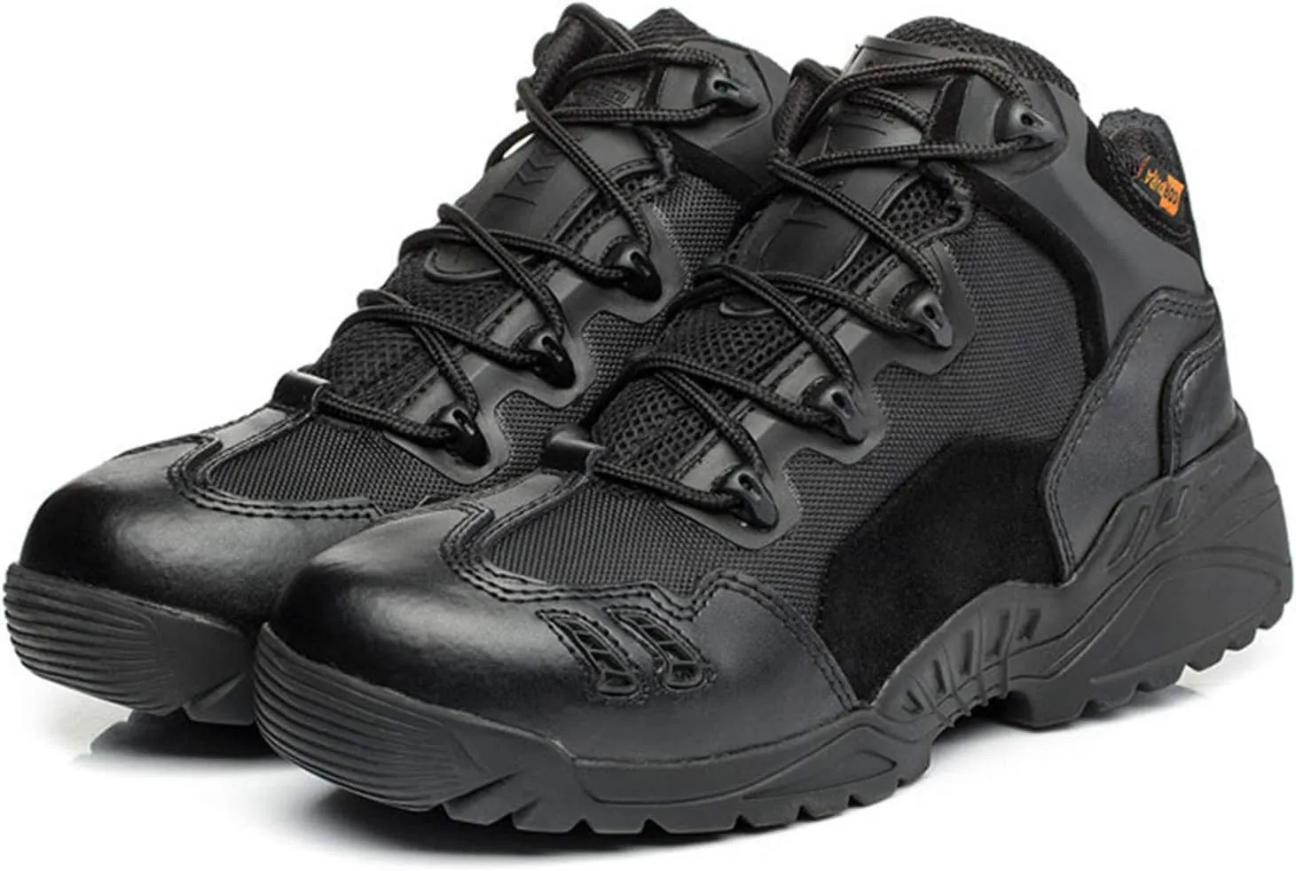Wygwlg Spring and Autumn Men Military Tactical Boots, Army Ankle Boot Men's Work Shoes, Breathable Hiking Shoes, Black B-34