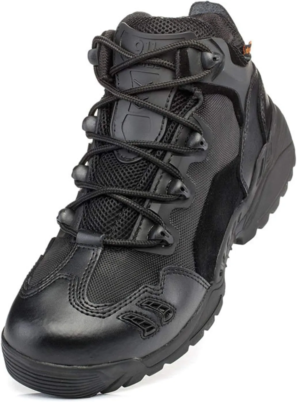 Wygwlg Spring and Autumn Men Military Tactical Boots, Army Ankle Boot Men's Work Shoes, Breathable Hiking Shoes, Black B-34