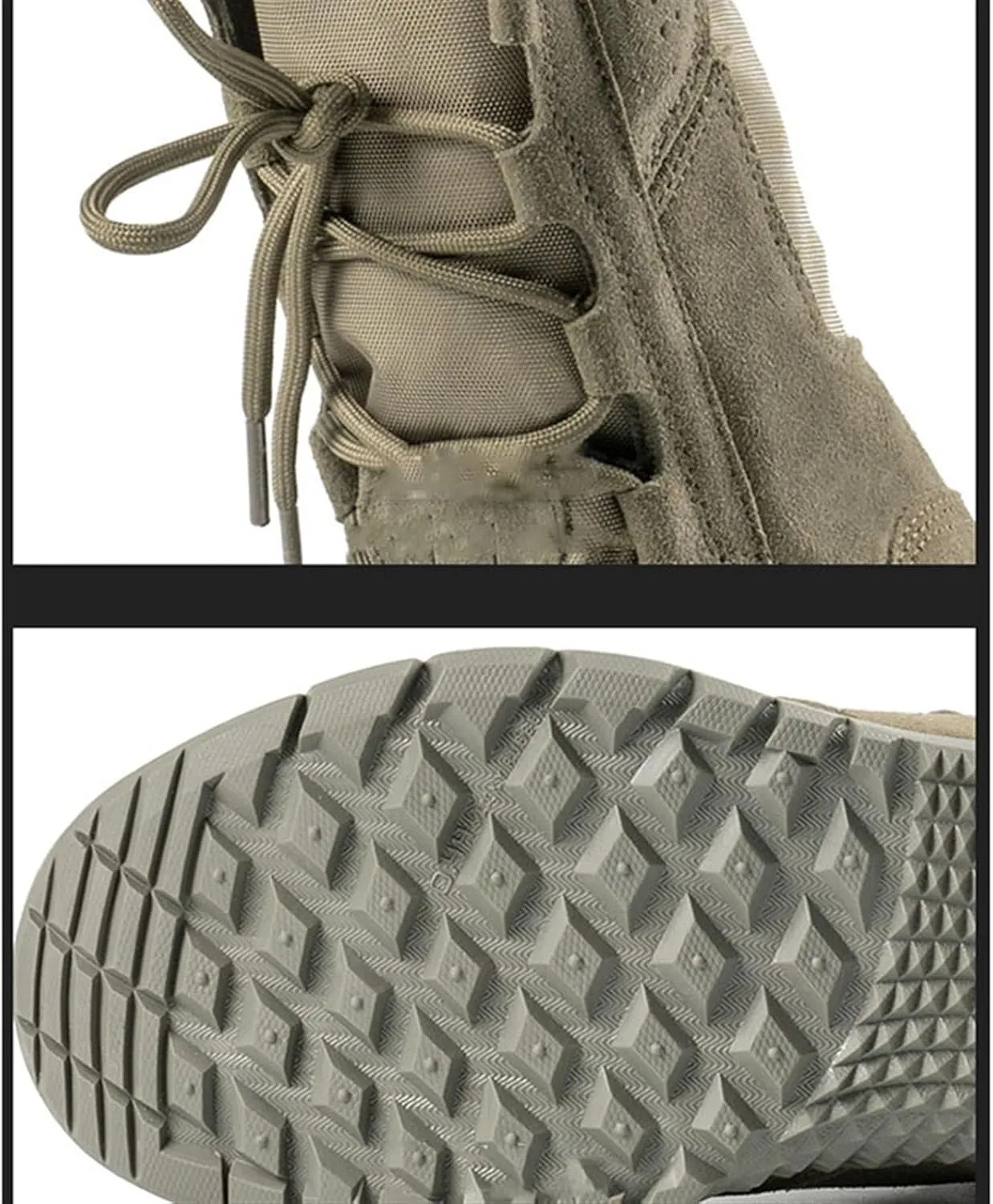 Wygwlg Tactical Boots for Men Waterproof, Men's Breathable Lightweight Non-Slip Military Tactical Boots, Leather Outdoor Hiking Combat Boots, for Hiking, Motorcycle, Climbing, Army Training