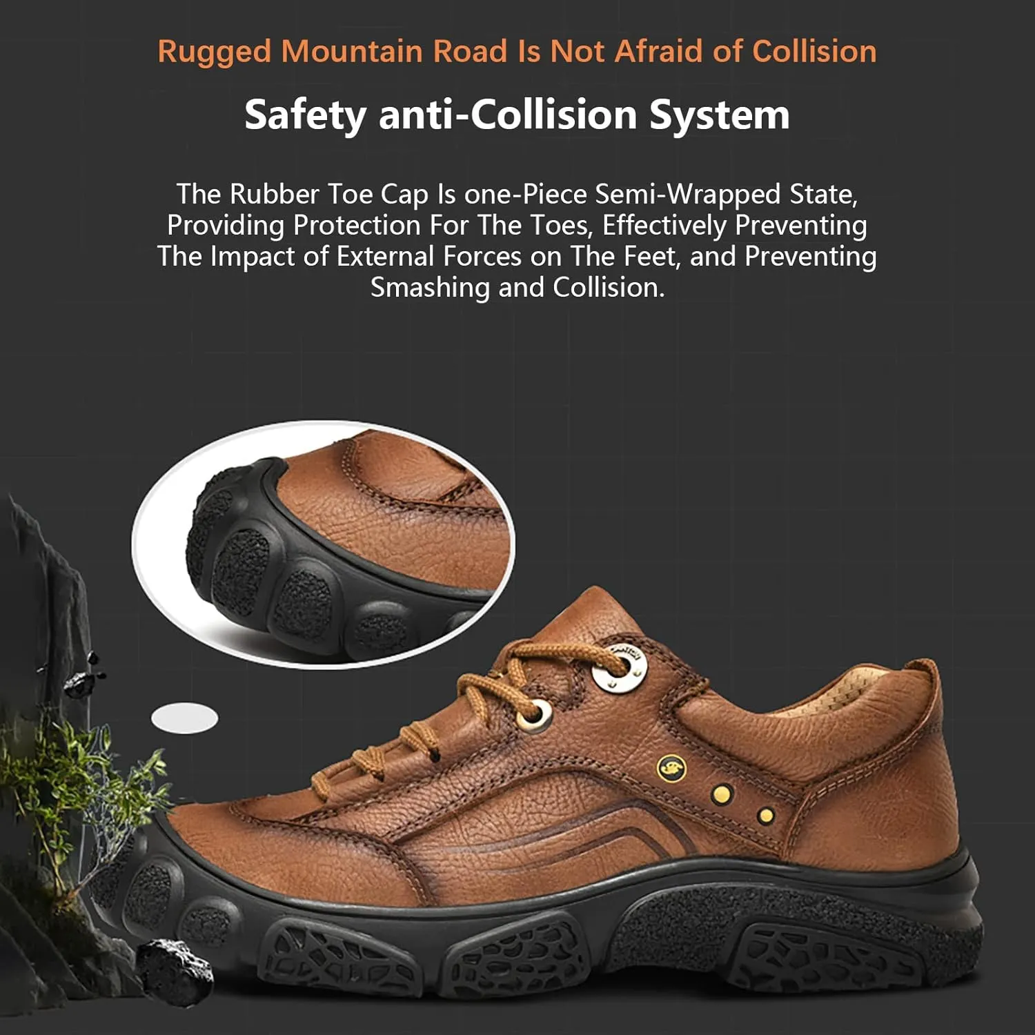 Wzlight Winter Snow Boots for Mens Mens Hiking Boots, Waterproof Non-Slip Outdoor Fur Warm Shoes Leather Ankle Boots,Black-40