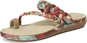 Yytcsjz Women'S Orthopedic Sandals, Fashion Slip On Soft Cushion Comfort Open Toe Flat Sandals, With Arch Support, For Beach Travel Summer
