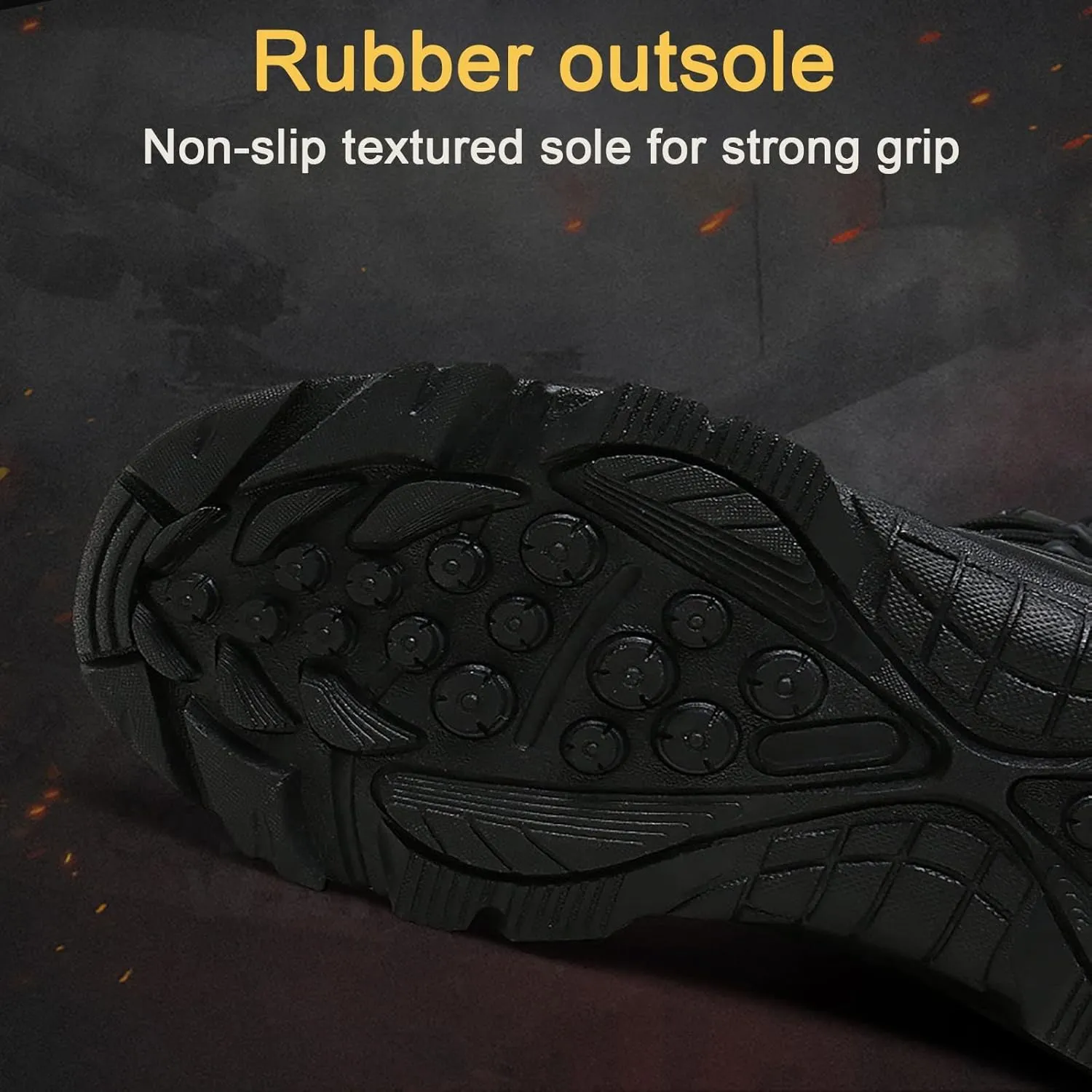 Zipper Military and Tactical Boots for men, Waterproof Non-Slip Comfortable Shock Absorption Boots, Outdoor Lace-Up Sports Lightweight Durable Breathable Hiking Shoes