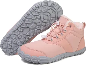 ZWRXW Winter Barefoot Shoes Women Hike Shoe Footwear Barefoot Shoes Mens Waterproof Non Slip Warm Snow Boots Wide Toe Box Hiking Sneaker Unisex